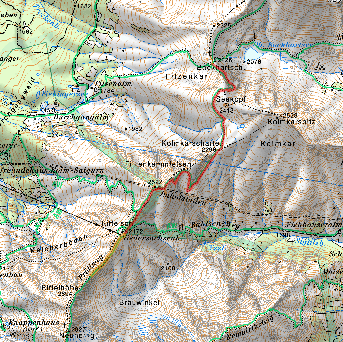 Карта маршрута по Выскому Тауэрну
