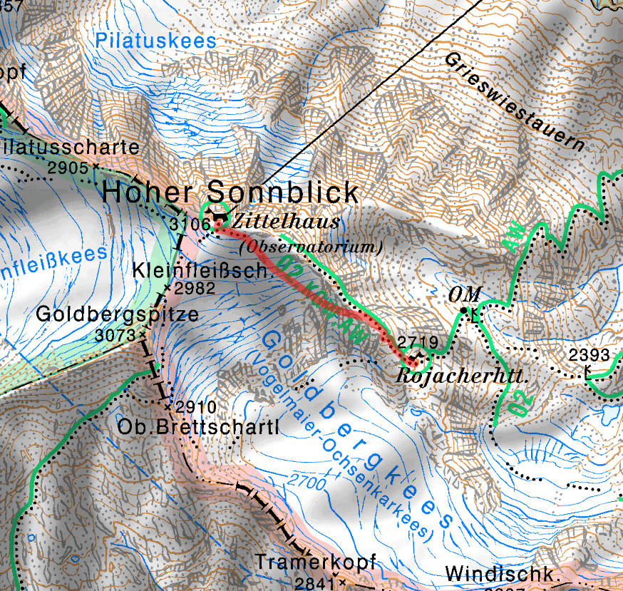 Карта маршрута по Выскому Тауэрну